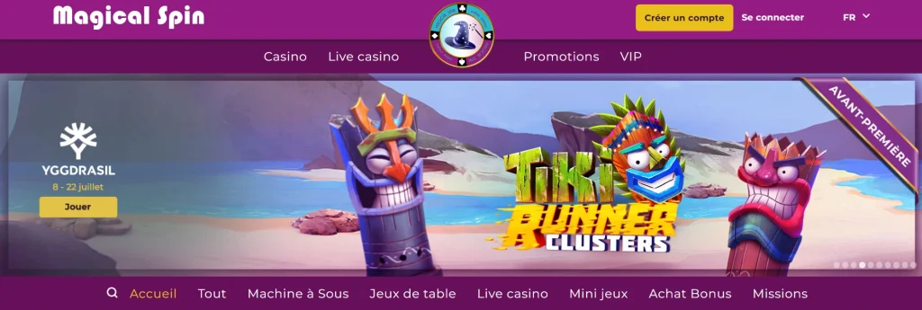 Magical spin bonus sans depot