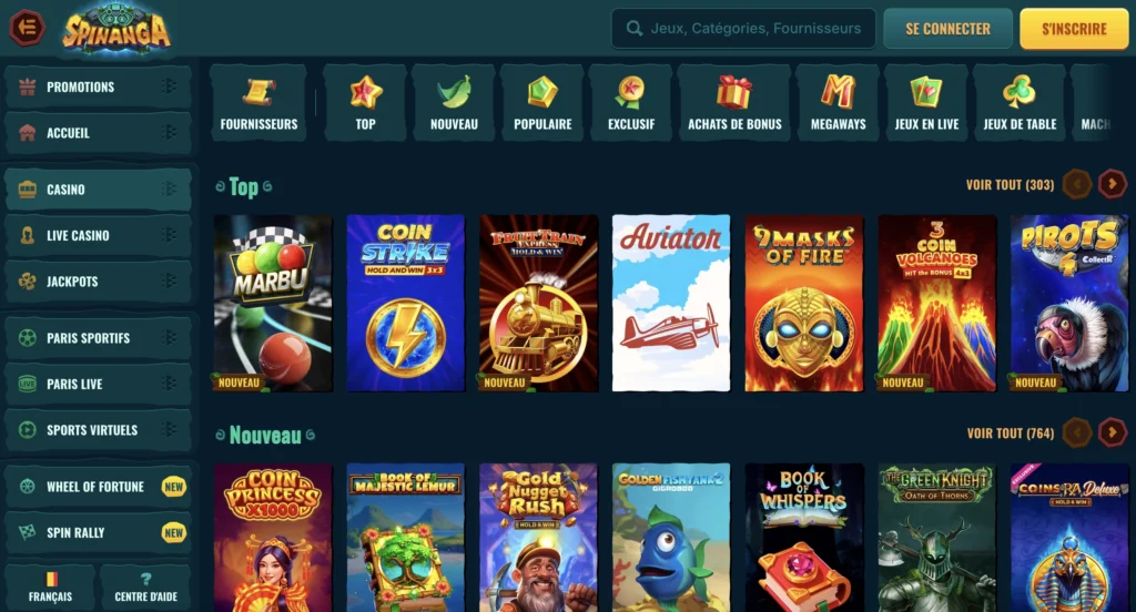 spinanga casino jeux