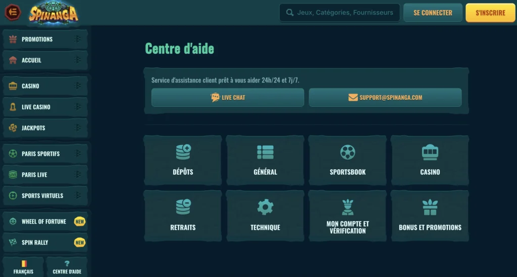 spinanga casino soutien